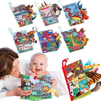 Bebek Duyusal Kitaplar Montessori Oyuncaklar Kuyrukları Bez Kitaplar Bebekler İçin 0 12 Ay Erken Gelişim İnteraktif Arabası askılı oyuncaklar
