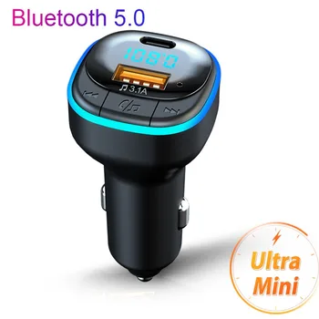 Bluetooth 5.0 FM Verici USB flash sürücü Araba Mp3 Çalar Tipi C Usb 3.1 A Hızlı Şarj Telefon Şarj Cihazı bluetooth eller serbest araç