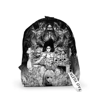 Harajuku Titan Okul Çantaları Dizüstü Sırt Çantaları Erkek / Kız 3D Baskı Oxford Su Geçirmez Anahtarlık Küçük Seyahat Çantaları