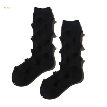 Moda Pamuk Mürettebat Çorap Kadın Harajuku Sevimli Kirpi 3D Yükseltilmiş Nokta Çorap